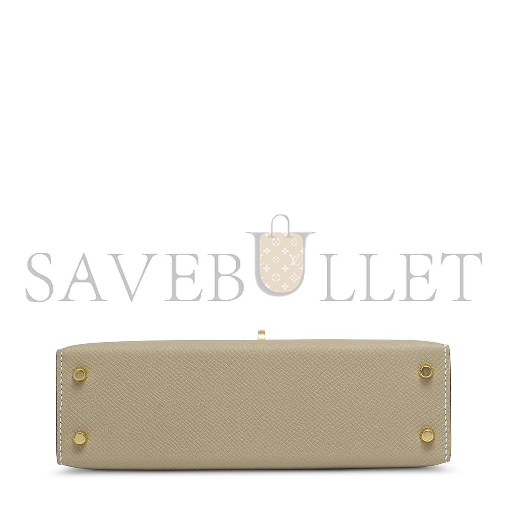 HERMÈS MASTER TRENCH & GOLD EPSOM LEATHER MINI KELLY II WITH GOLD HARDWARE (19*12*5.5cm) 